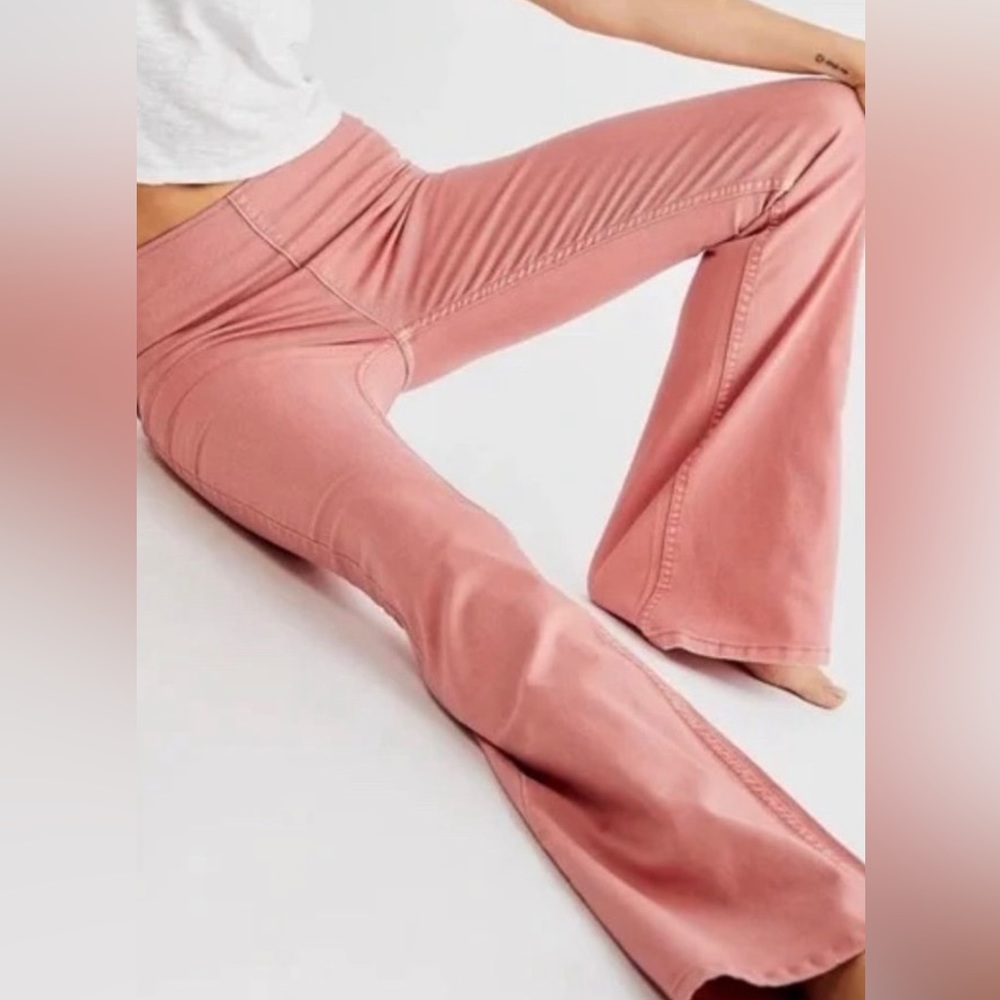 We the free Free People Pink Flare Pants